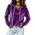 thumbnail image 3 of yillto Womens Sweatshirt Velvet Hoodies Long Sleeve Pullover Fashion Fall Winter Christmas Sweatshirts, 3 of 7