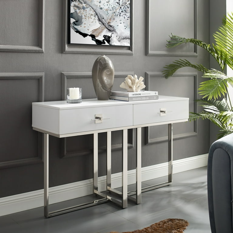 Hilo Console Table 2 Drawers Hight Gloss Lacquer Finish