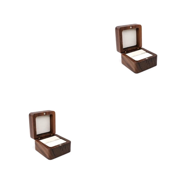 Caja de joyería Minnieouse para Matrimonio Ceremonia de boda anillo Colgante Soporte color Negro