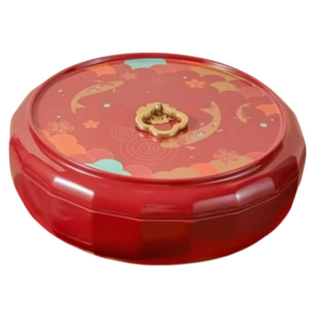 Luzkey Compartment Snack Serving Tray Appetizer Tray with Lid Container Snack Storage Holder for Wedding Kitchen New Year Party Nuts A