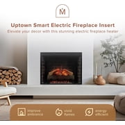 Modern Ember Uptown 23 inch Smart Electric Fireplace Insert - Black