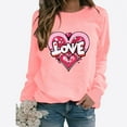 thumbnail image 2 of Amzcrzy Hauts pour Femmes Décontractés Col Rond Printemps Été Hauts Mode Imprimé Cœur d'Amour Saint-Valentin Chemises pour Femmes Classique Polyvalent Manches Longues Tee-Shirt Valentines, 2 of 3