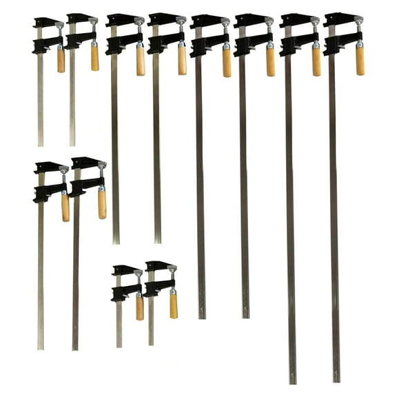 Pack of 10 Bar Clamps, 2 ea 12"-18"-24"-30" & 36" Heavy Duty Woodworking, Quick Release Type