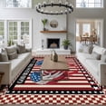 thumbnail image 4 of Independence Day Area Rug 5x7 Washable Rug Non Slip Red Blue U.S Flag Wings Stripes Plaid Large Area Rug Soft Stainresistant Indoor Floor Carpet for Living Room Bedroom Home Office Dining Room, 4 of 8