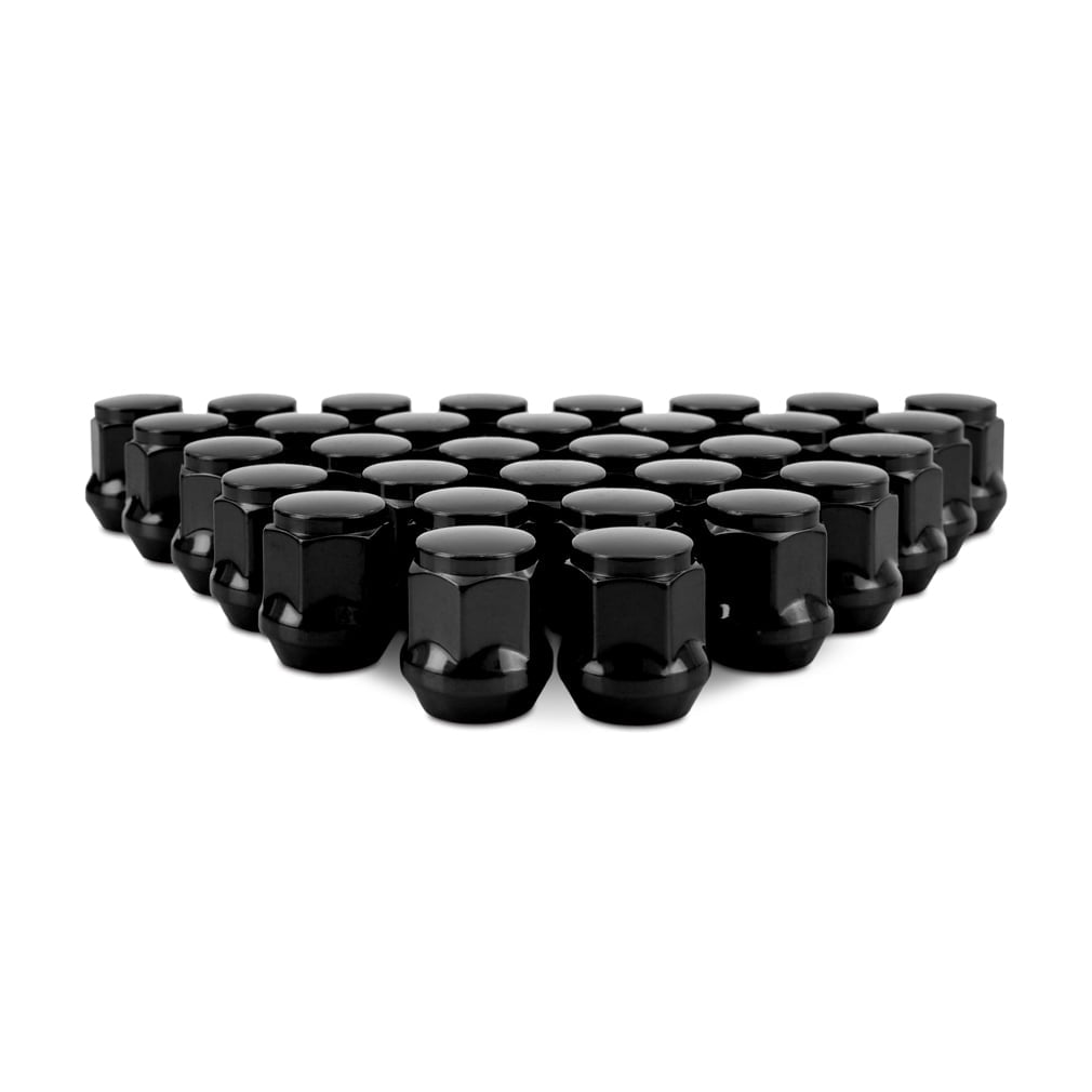 Mishimoto Steel Lug Nuts, M14x1.5, Acorn Seat, 32pc Set, Black