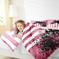 thumbnail image 4 of Feelyou Pink American Flag Queen Comforter Set, Fashion Cow Print Bedding Set, 3pcs, 4 of 8