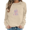thumbnail image 3 of Jsaierl Womens Halloween Sweatshirts Cute Graphic Pullovers Stretch Going Out Crewneck Long Sleeve Sweater Tops Halloween Clothes, Sizes S-2XL, 3 of 7