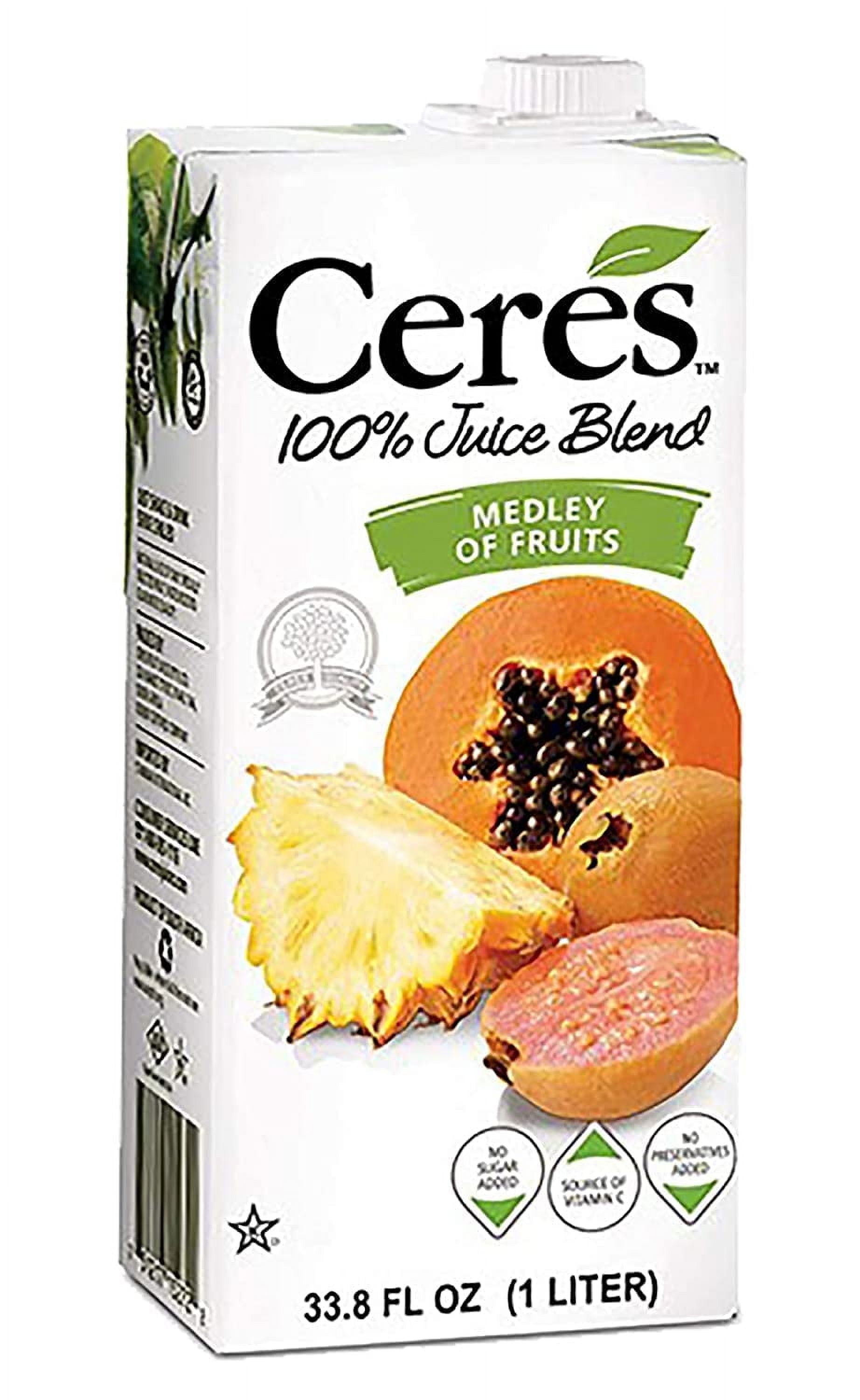 Ceres 100 All Natural Pure Fruit Juice Blend Medley of Fruits Gluten Free Rich in Vitamin C No Added Sugar or Preservatives Cholesterol Free