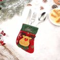 thumbnail image 4 of Porta cubiertos para calcetines navideños, bolsita para dulces, bolsa para cuchillo, cuchara y tenedor, decoración para calcetines navideños, colgante para árbol de Navidad, calcetines navideños de te, 4 of 6