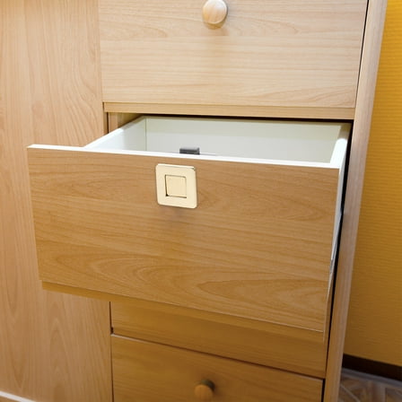 BALAHAPY Camper Cabinet Latch 1Pcs Keyless Push Button Latch Metal Plastic Square