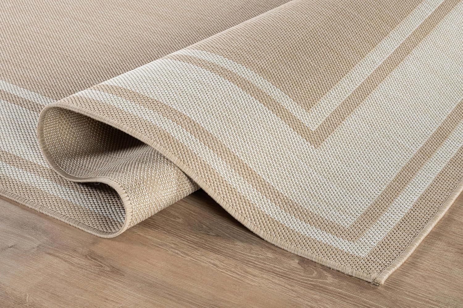 Beverly Rug Floral Bordered Washable Outdoor Indoor Area Rugs 8x10 Beige