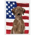 thumbnail image 1 of Carolines Treasures BB9365CHF Chocolate Labrador Patriotic Flag Canvas House Size, 1 of 4