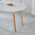 thumbnail image 7 of Tcbosik 39.3"-70.8" Expendable Dining Table for 6-8 Person, Oval Kitchen Table for Living Room, Space Saving, Matte White & Natural, 7 of 7