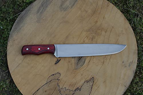 Almazan® Custom Hand Forged Stainless Steel 17" Kitchen Knife with Color Wood Handle, Multiuse Knife