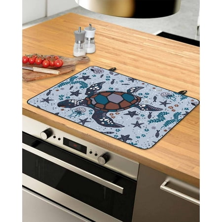 

Sea Turtle Stove Top Covers for Electric Stove Heat Insulation Fireproof Glass Cooktop Cover Counter Top Glass Stove Cover for Prevent Scratches 31 x24 Coastal Nautical Summer Beach Seaside