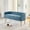 Blue, variant on Upholstered Bench for Bedroom or Entryway, with Low Backrest and Armrests