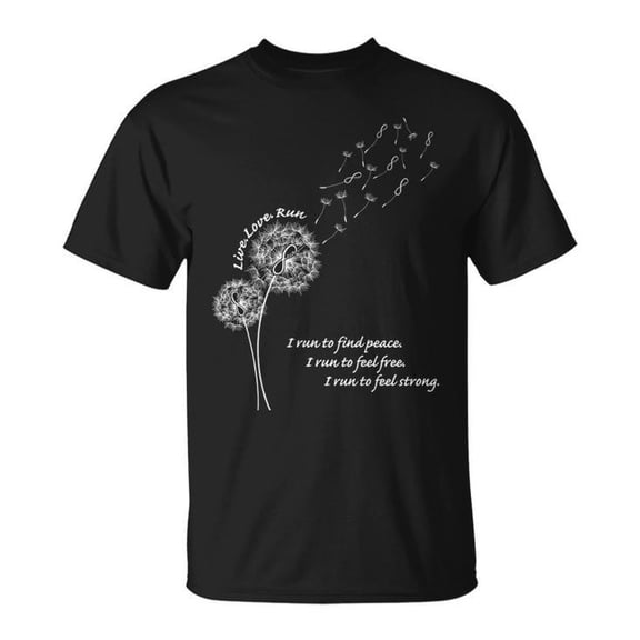 Live Love Run Running Graphic Tee Unisex Adult Cotton Fitness T-Shirt for Runners or Casual Wear, Size S, Color Black