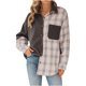 thumbnail image 2 of Puntoco Camisa a cuadros de un solo pecho para mujer Camisa de manga larga para mujer Abrigo de lana Chaqueta de gran tamaño Liquidación Puntoco Puntoco-2341, 2 of 9