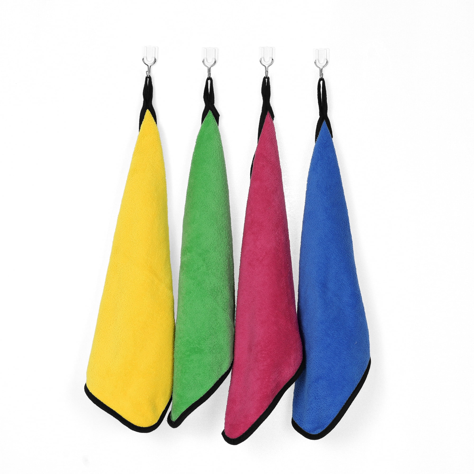 Unique Bargains 8 Pack Microfiber Hang Loop Cleaning Towels Multicolor 12"x12"