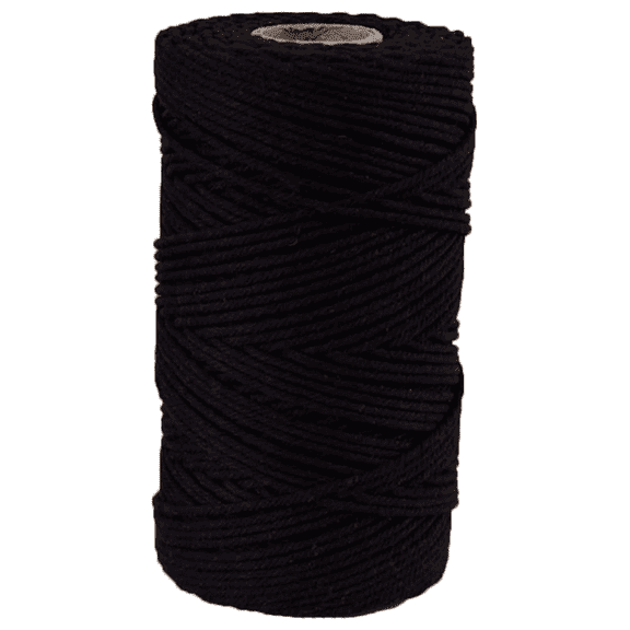 Macrame Cord 3mm x 109 Yards, Natural Colored Cotton Cord Rope Kit, Macrame Twine String 4 Strand Twisted for Wall Hanger Plant Hanging DIY Knitting Supplies, Black