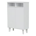 thumbnail image 3 of Yaiza 2 Door Shoe Storage Cabinet with 7 Shelves, White Wood, 3 of 6