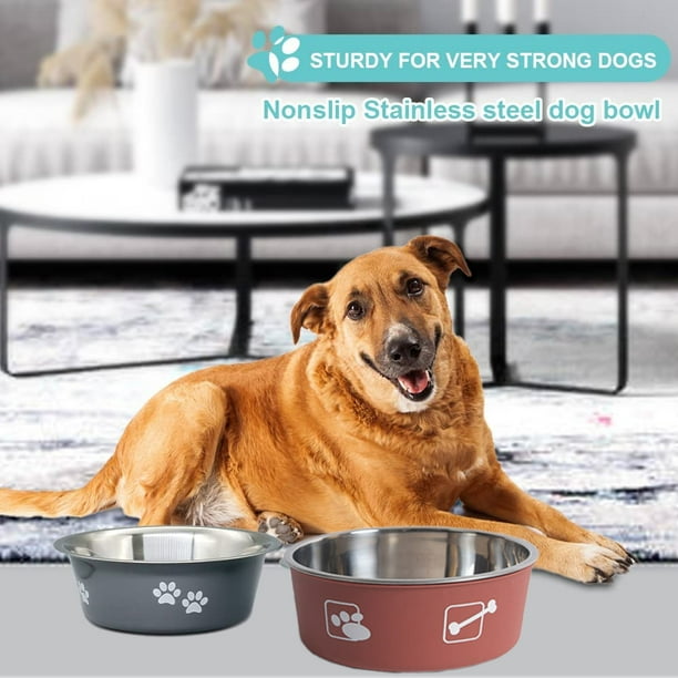 Stainless steel dog bowls non slip pet feeding bowls water and