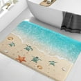 thumbnail image 2 of Cute Ocean Bath Mat, Turtle Starfish Beach Teal Blue Bathroom Rugs, Absorbent Bath Rug Floor Rug Carpet for Bathroom Bedroom Living Room, 15.7X23.6in, 2 of 5