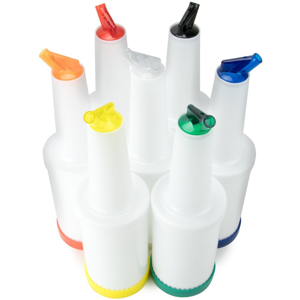 Save and Serve Pourer Store Free Pour Your Cocktail Juice Drinks Storage Container BarBits Keep & Pour Bottles 1Litre Pack of 6 Colour Coded 