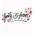 thumbnail image 3 of Family Duvet Cover Set, Inspirational Phrase Family is Forever Hand Writing Hearts, Decorative 3 Piece Bedding Set with 2 Pillow Shams, King Size, Pale Coffee Hot Pink, by Ambesonne, 3 of 3