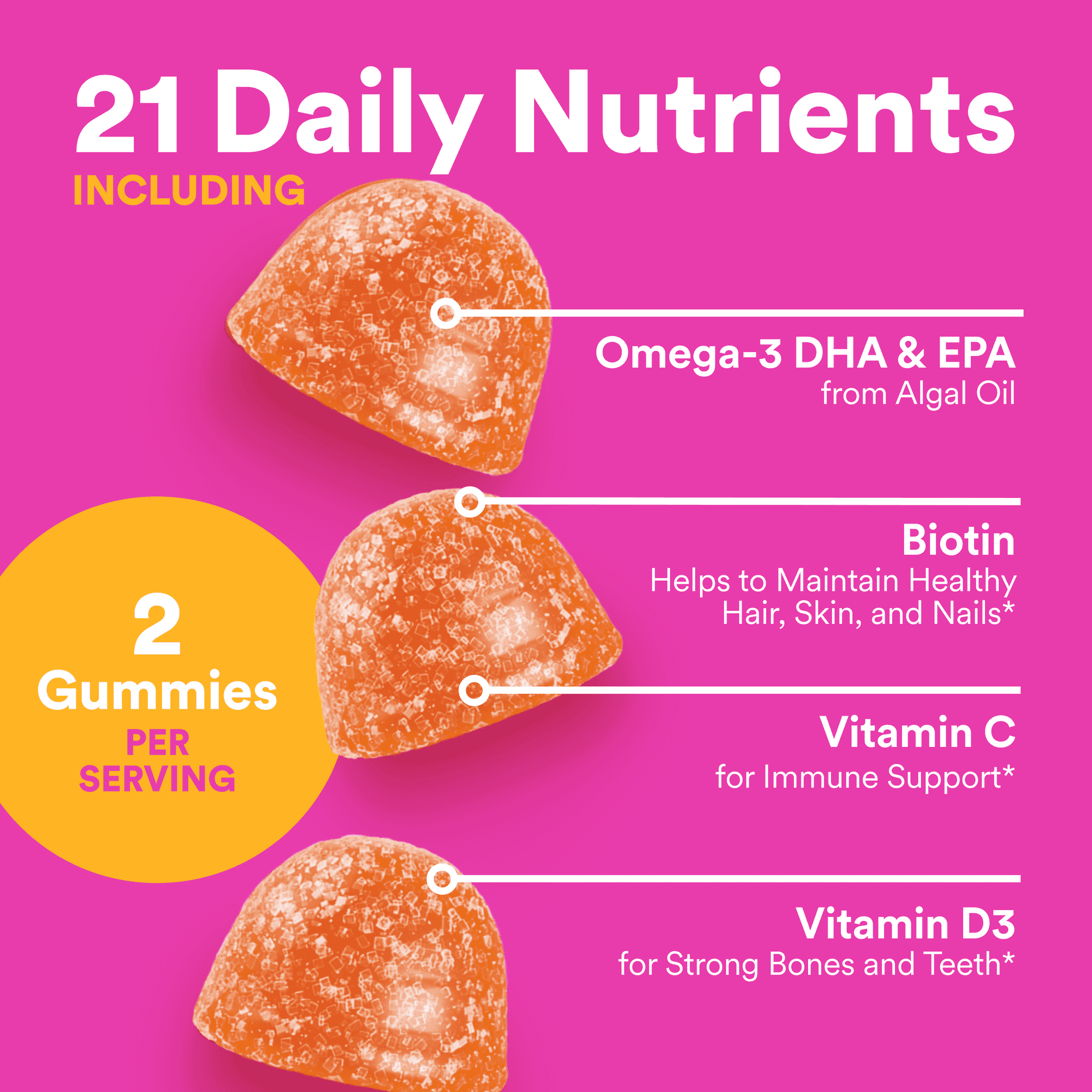 SmartyPants Teen Girl Plus Multi & Omega-3 Gummies 2-Pack, Improved Formula, 40% Less Sugar, 60 Ct
