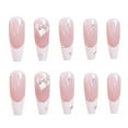 thumbnail image 4 of 24Pcs Fake Manicure White Heart Stick On Nails Artificial Finished False Nails, 4 of 6