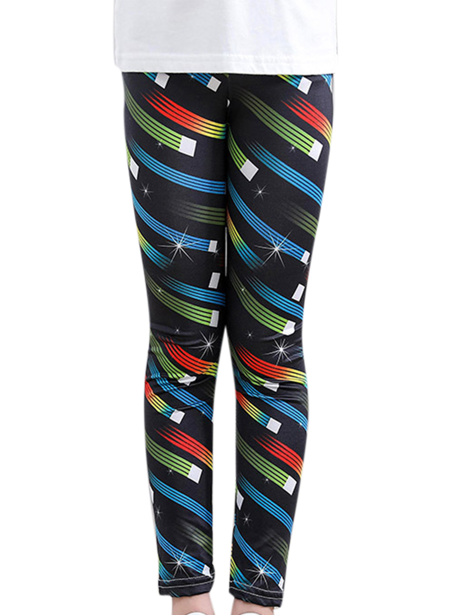 Kirin Kids Girls Sports Yoga Leggings Skinny Pants Colourful Dance Casual Stretchy Trousers, Girl's, Size: 6-7 T, Other