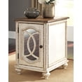 thumbnail image 2 of Signature Design by Ashley Realyn Cottage-Style Mirrored End Table in Antique White, 2 of 8