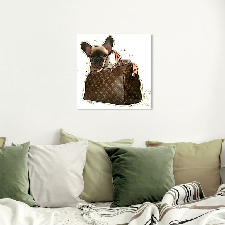 Wynwood Studio Fashion and Glam Wall Art Print 'Puppy Luxury Bag