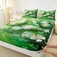 thumbnail image 3 of Homewish Flying Butterflies 3pcs Twin Sheet Sets For Teens,Chic Green Flowers Twin Fitted Sheet,Spring Garden Breathable Flat Sheet,Ultra Soft Home Decor, 3 of 7