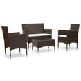 thumbnail image 5 of vidaXL Patio Furniture Set 4 Piece Patio Sectional Sofa with Table Poly Rattan, 5 of 33