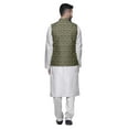 thumbnail image 3 of Atasi Kurta Pyjama Traditionnel Uni à Col Mandarin avec Ensemble de Veste Imprimée, 3 of 3