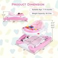 thumbnail image 3 of Costway 6 in 1 Baby Walker Adjustable Walker & Activity Center with Music 6-14 Months Pink, 3 of 9