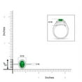 thumbnail image 6 of ANGARA Natural Classic Oval Emerald Halo Ring with Diamond Accents in 14K White Gold for Women (Size-6x4mm) | May Birthstone, Birthday, Anniversary, Jewelry Gift for Women | Natural Emerald Ring, 6 of 10