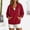 Wine, variant on Gamivast Women's Pullover Hoodie Henley Button Neck Hooded Sweatshirt Waffle Knit Long Sleeve Tops with Kangaroo Pocket Casual Lounge Fall Clothing Daily Wear White L