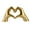 Golden, variant on Taosunzt Love Heart Hand Figurine Heart-shaped Gesture Resin Statue Sculpture Home Office Wedding Party Desktop Decoration Ornament Silver