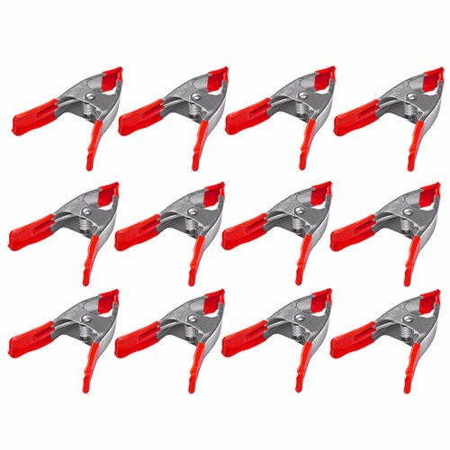 Wideskall Pinces à Ressort Métalliques Mini 6 Pouces Pouces avec Embouts en Caoutchouc Rouges (Lot de 12)