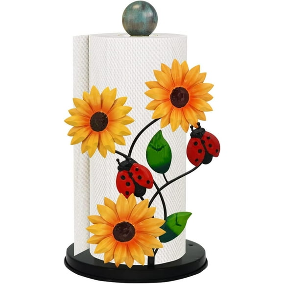 Sunflower Paper Towel Holder Countertop, Kitchen Paper Towel Stand Holder Roll Organize
