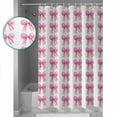 thumbnail image 3 of Pink Bow Ribbon Shower Curtains for Bathroom Waterproof Fabric Bath Curtains Decor Bath Tub Curtain Bowknot Bow Tie Aesthetics Minimalist Decorative Shower Curtain Sets with 12 Hooks, 72x72 Inch, 3 of 6