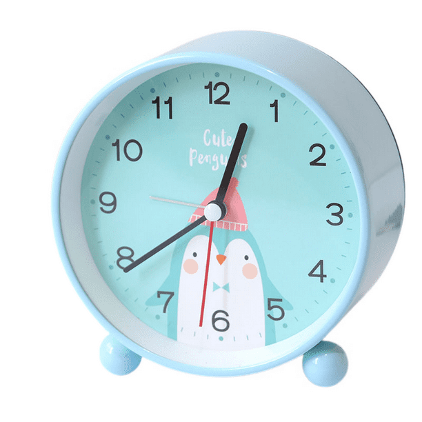 TIMPCV Analog Alarm Clock 4 Inch, Battery Powered NonTick Silent Small