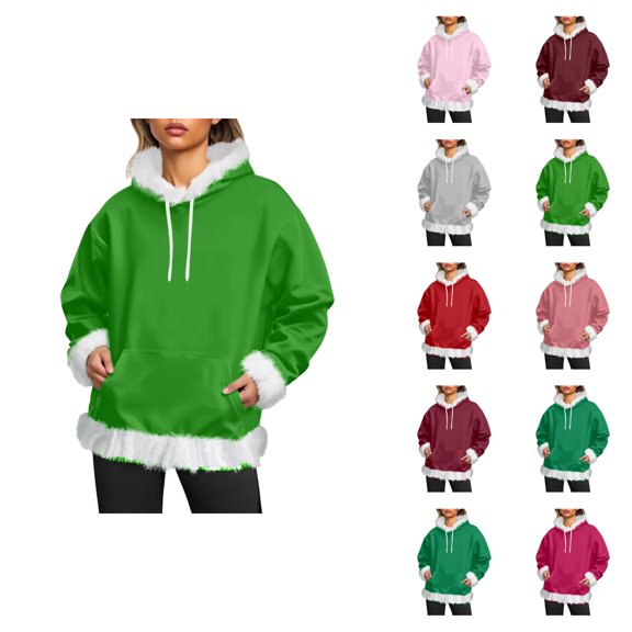 Hoodie for Women 2025 Fall Winter Long Sleeve Casual Drawstring Plain Hooded Sweatshirt with Pockets Pullover Top