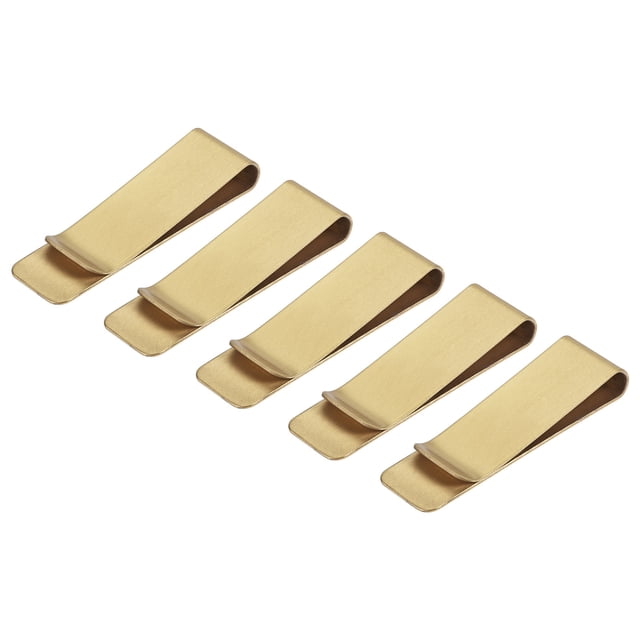 Clip de acero inoxidable Delgado 52mm Unique Bargains Dorado Paquete de 5