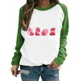 thumbnail image 1 of Gibobby Sudaderas para mujer Sudadera con capucha informal sin sombrero con cuello redondo y mangas raglán con estampado divertido del día de San Valentín para mujer 11 (Verde, M), 1 of 5
