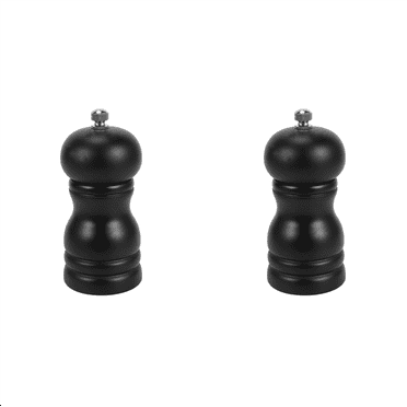 2X Wood Salt and Pepper Grinder Set Manual Pepper Salt Mill Shaker, Solid Wood with Adjustable Coarseness Black