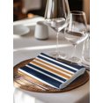 thumbnail image 6 of Orange Navy Blue Striped Cloth Napkins Set of 4 Reusable Dinner Napkins, Modern Minimalist Ombre Lines Cocktail Napkin Washable Table Napkins for Wedding/Holiday Party/Baby Shower 20"x20", 6 of 7